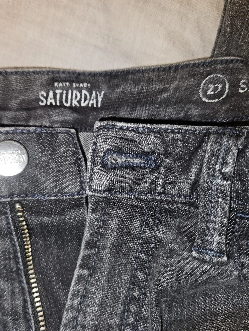 kate spade Saturday Skinny Jeans in Faded Black/gray